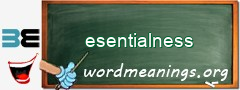 WordMeaning blackboard for esentialness